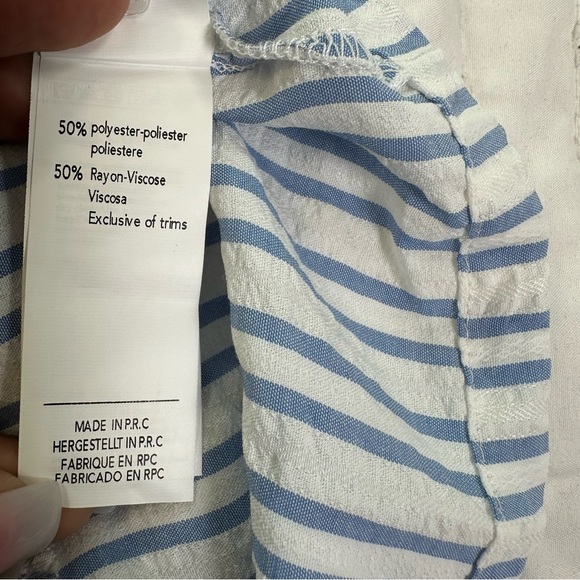 NWT Cupshe Marigold Blosson Blue and White Striped Romper - Picture 14 of 15